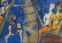 Skeleton -- 22" x 15" -- mixed medium