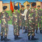 At Camp Parks I, California -- 48" x 48" -- oil on canvas