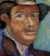 Detail from painting titled Pablo E.