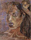 Indian Reflection -- 18" x 22" -- pastel, charcoal on paper