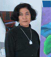 Photo of Rebeca Stanton in her studio