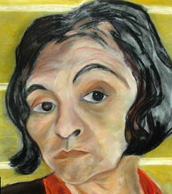 Detail from painting titled Self Portrait II